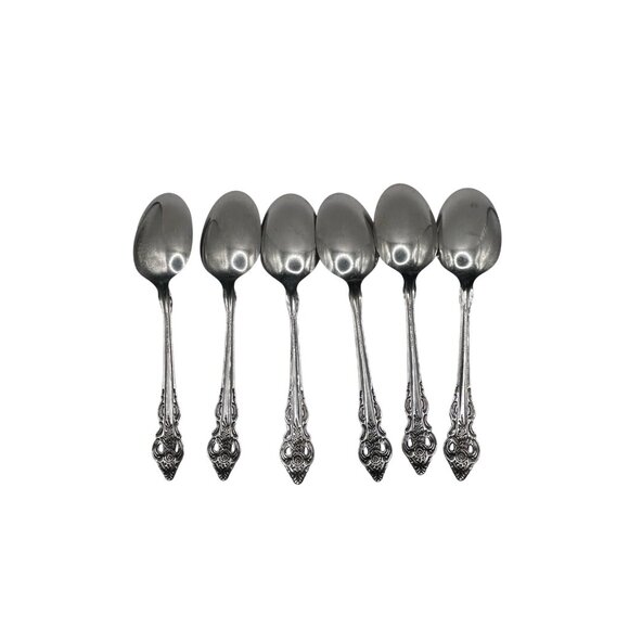 (6) ONEIDA CHERBOURG 6 7/8" SOUP SPOONS - COMMUNITY STAINLESS GLOSSY Flatware - Picture 3 of 4